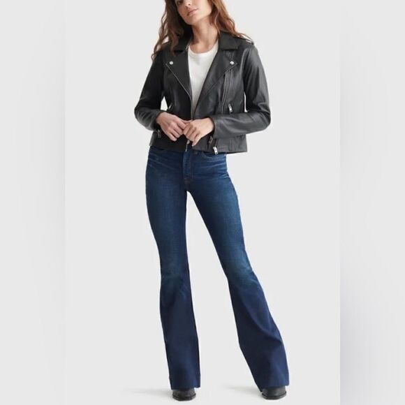 Lucky Brand High Rise Flare Stevie Jean 12/31 Dark Wash 2way Stretch Rhode NWT - Picture 3 of 6